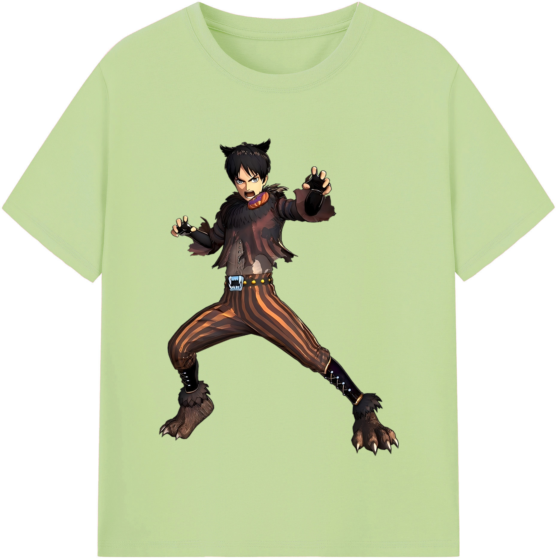 （画像用） 進撃の巨人 エレン･イェーガー Attack on Titan Eren Jäger 綿100％半袖Tシャツ（フロントプリント）